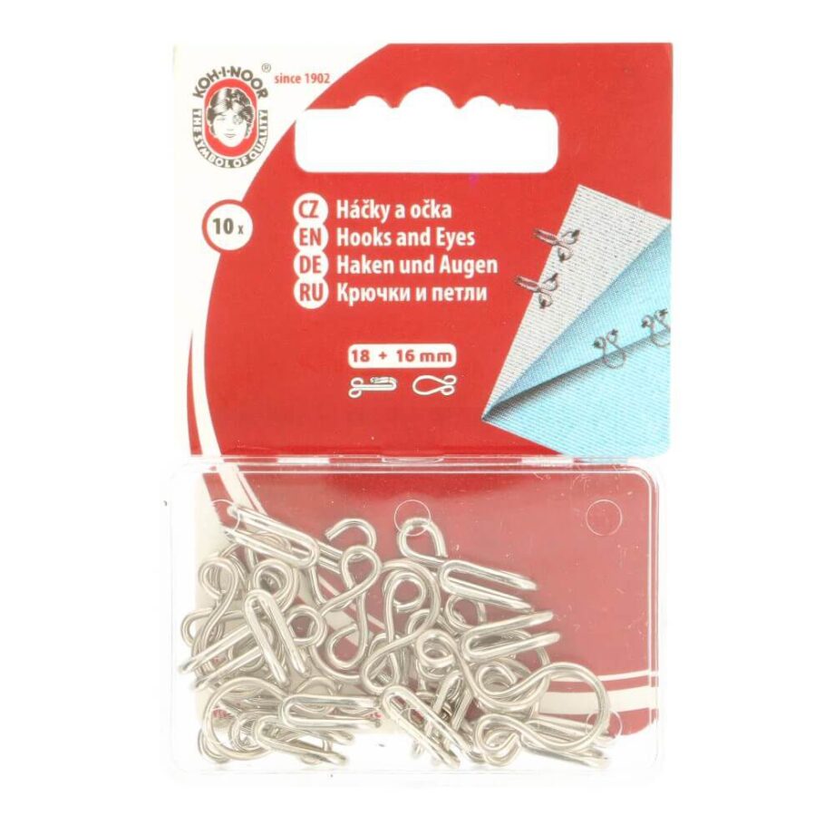 Hooks and eyes 18-16mm silver