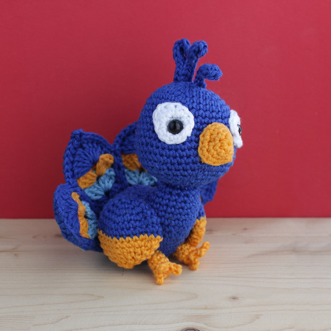 crochet amigurumi peacock